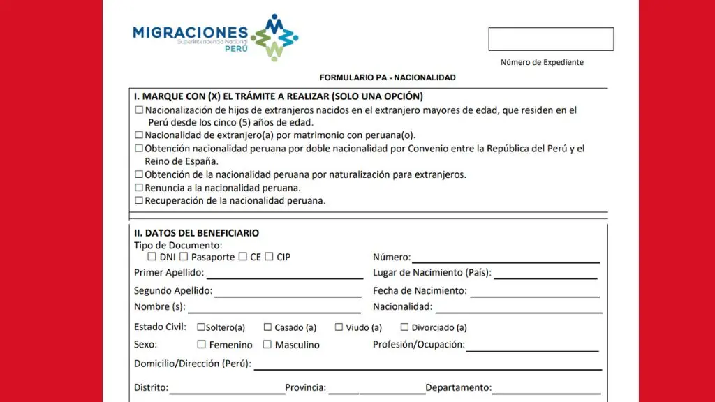 Nacionalidad peruana mediante matrimonio