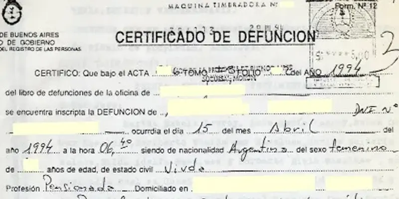 Inscripción de Defunción acaecida en el exterior