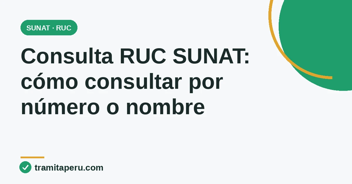 Consulta del RUC en SUNAT: portada de tramitaperu.com