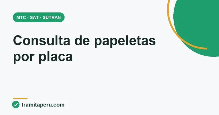 Consulta de papeletas por placa en SAT, MTC y SUTRAN