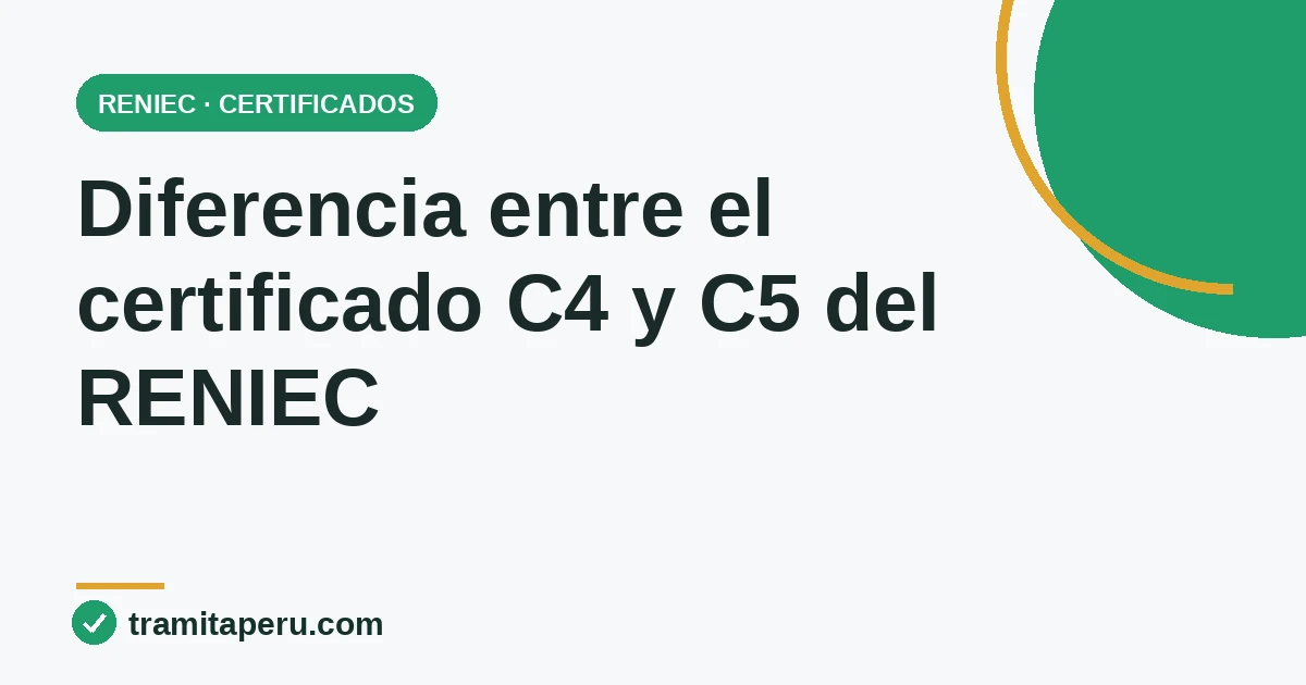 Comparativa del certificado C4 y C5 del RENIEC
